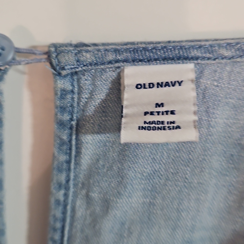 Old Navy Womens M Petite Light Blue Denim Jumpsuit - Picture 2 of 8